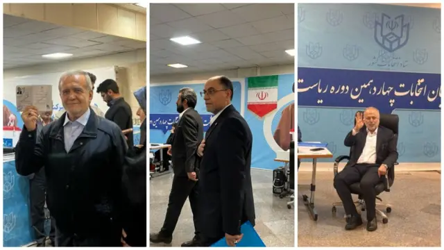 صبح امروز احمد رسولینژاد، وحید حقانیان و مسعود پزشکیان برای شرکت در انتخابات ثبت نام کردند