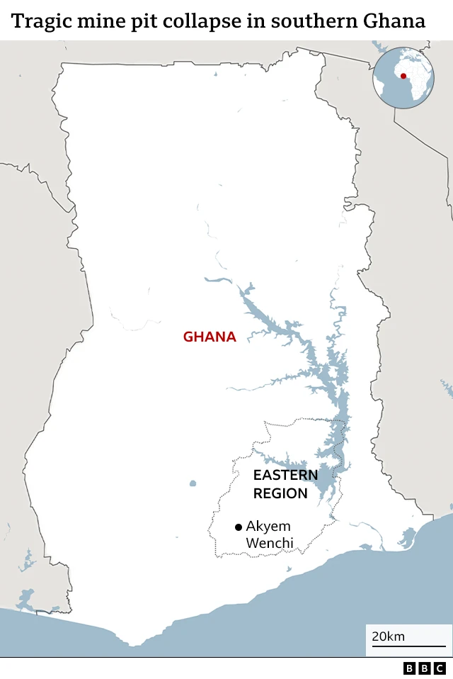 Location of Ghana mining site collapse