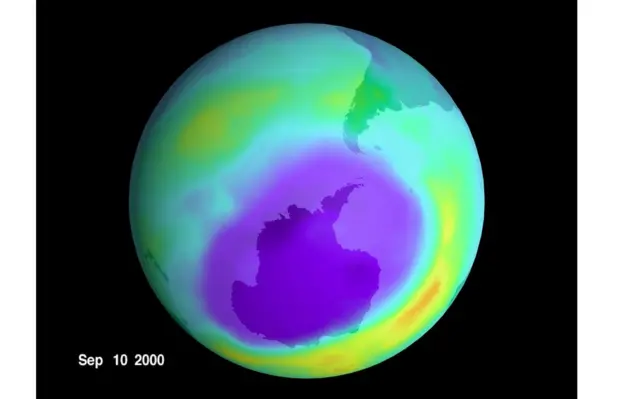 Reprsésentation des chorofluorocarbones sur la couche d'ozone
