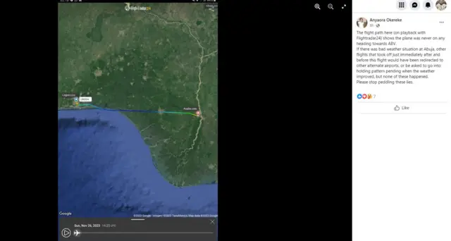 Aworan ọrọ ti Anyaora Okereke fi soju opo Facebook