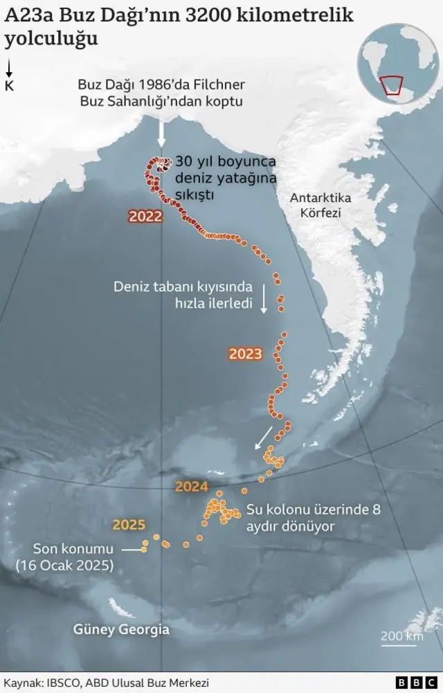 buzdağının hareketini gösteren grafik