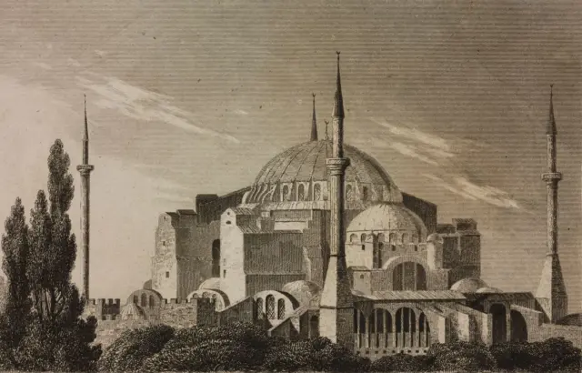 Ayasofya'nın 19'uncu yüzyılda yapılmış gravürü.