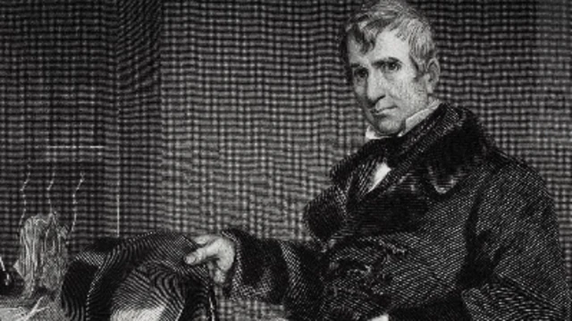 A painting of former US president William Henry Harrison