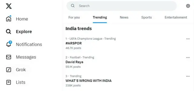 ट्विटरची ट्रेंडिंग लिस्ट 