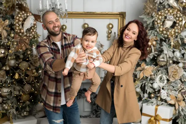 Boryana Andreeva Gramatikova with her family in Sofia, Bulgaria, 2023