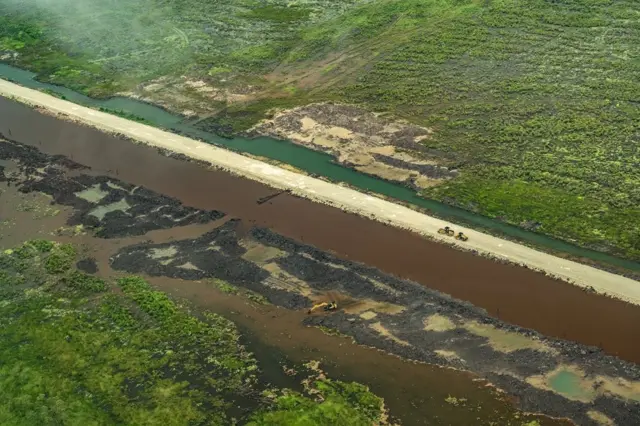 Foto udara yang menunjukkan Proyek Strategis Nasional (PSN) Kawasan Pangan di Wanam, Merauke, Papua Selatan. Foto diambil pada Desember 2025.