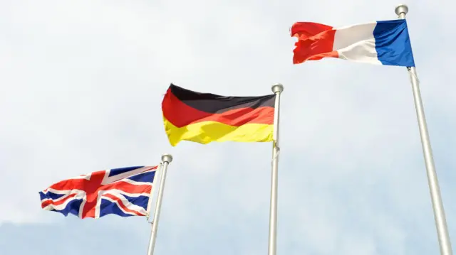 پرچم‌های فرانسه، آلمان و بریتانیا