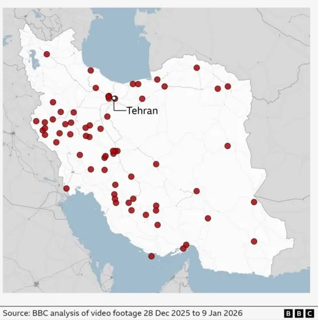 Uduce twa Iran BBC yagenzuye turi kubamo imyigaragambyo