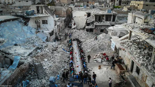 Ramadan in the ruins in Idlib, Syria 