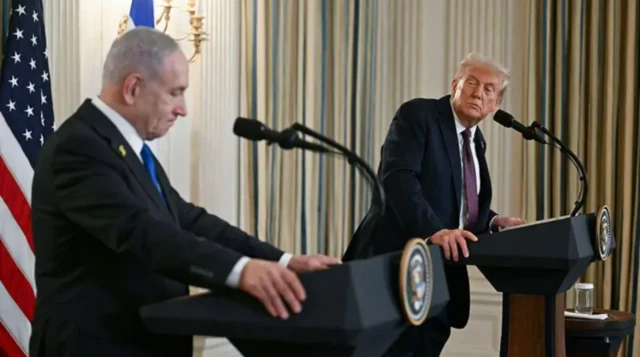 29 ਸਤੰਬਰ, 2025 ਨੂੰ ਇਜ਼ਰਾਈਲੀ ਪ੍ਰਧਾਨ ਮੰਤਰੀ ਬੈਂਜਾਮਿਨ ਨੇਤਨਯਾਹੂ ਨਾਲ ਮੁਲਾਕਾਤ ਤੋਂ ਬਾਅਦ ਟਰੰਪ ਨੇ ਗਾਜ਼ਾ ਵਿੱਚ ਸ਼ਾਂਤੀ ਲਈ 20-ਨੁਕਾਤੀ ਸ਼ਾਂਤੀ ਯੋਜਨਾ ਪੇਸ਼ ਕੀਤੀ ਸੀ