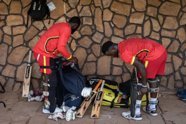 অনুশীলনে উগান্ডার ক্রিকেটাররা