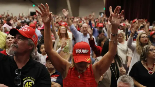 Evangelicals for Trump campaign event held at King Jesus International Ministry, Miami, in January 2020