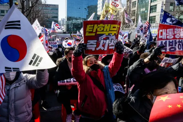 윤 대통령 지지자들의 시위