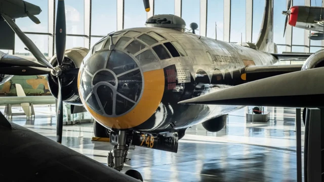 The B-29 at Duxford was delivered there in 1980 after an epic flight across the Atlantic (Credit: Imperial War Museum Duxford) 