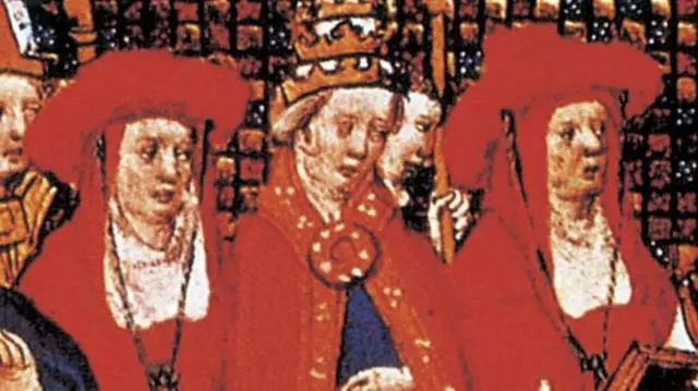 A papisa Juana em uma ilustração em miniatura do século 15