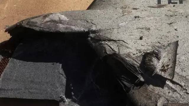 بقایای پهپاد شاهد-۱۳۶ که در اوکراین سرنگون شده است