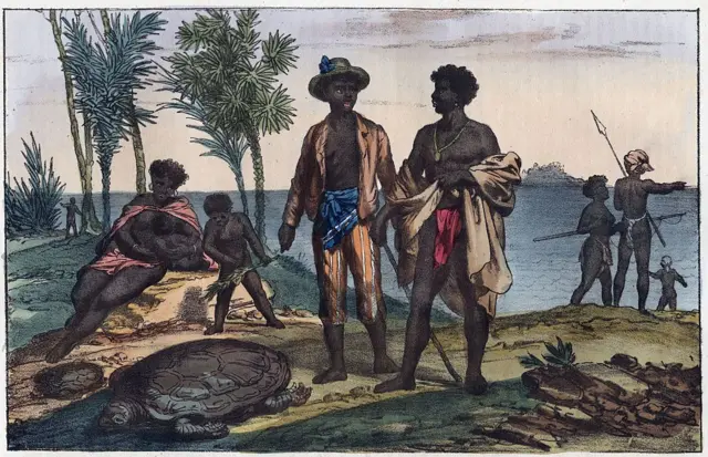 Habitantes de Cabo Verde, según una ilustración de 1856.