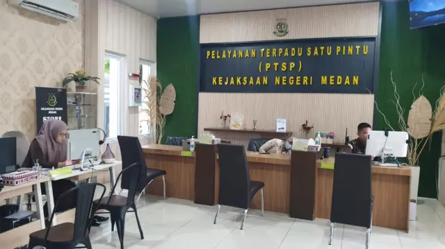 Suasana kantor Kejari Medan, Sumut, Kamis (16/05).