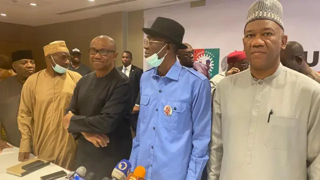 Peter Obi and im running mate for event wia dem unveil am