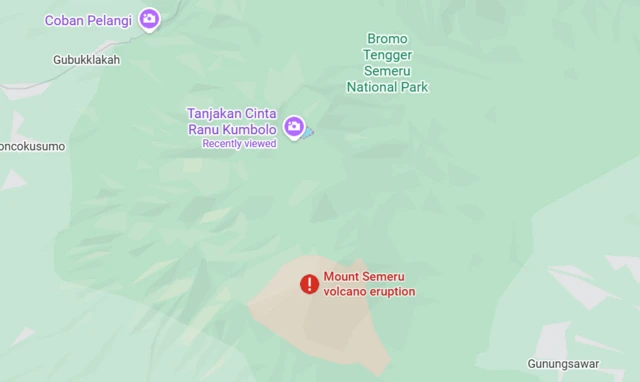 Peta Semeru dan Ranu Kumbolo