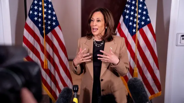 Kamala Harris, vice-présidente des États-Unis et candidate démocrate à l'élection présidentielle, lors d'un rassemblement à Philadelphie (Pennsylvanie), le 23 octobre 2024.