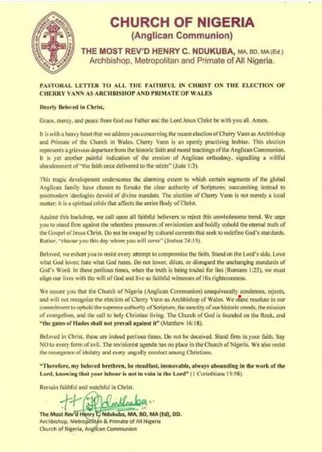 Akwụkwọ mgbasaozi nke Ụka Anglịkan nke Naijiria