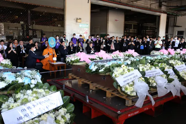 Bodies of Thai workers killed in Hamas attack return from Israel, Sumut Prakan, Thailand - 01 Nov 2023