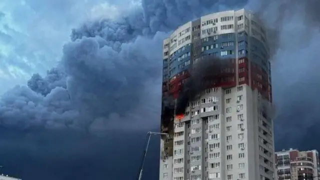 Пострадавшая многоэтажка в Рязани