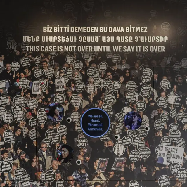 'Biz bitti demeden bu dava bitmez' yazılı afiş