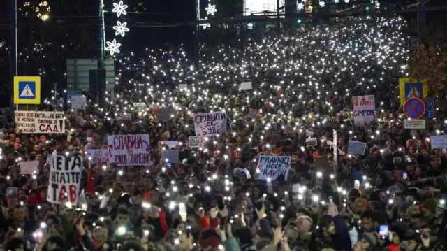 సెర్బియా, నోవి శాడ్, రైల్వే స్టేషన్, ఆందోళనలు, ట్రాఫిక్ జామ్, రహదారుల దిగ్బంధం, ఆందోళనకారుల డిమాండ్లు