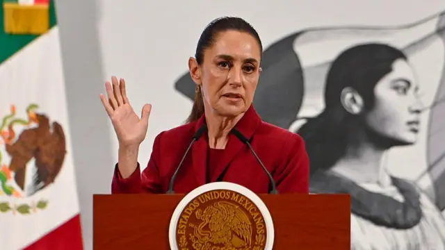 La presidenta de México, Claudia Sheinbaum,  durante su "mañanera" 
