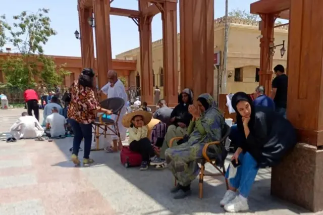  Réfugiés soudanais dans une gare d'Assouan, Égypte, avril 2023