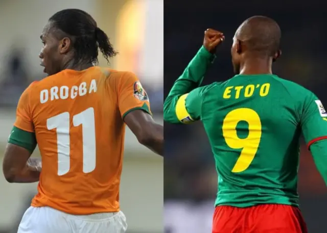 Photo montage Didier Drogba (Cote d'Ivoire) et Samuel Et'oo (Cameroun). 