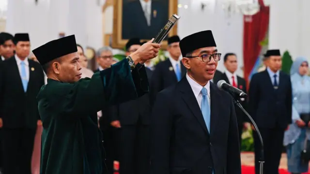 Brian Yuliarto saat dilantik sebagai Menteri Pendidikan Tinggi Sains Teknologi (Mendiktisaintek) pada Rabu (19/02).