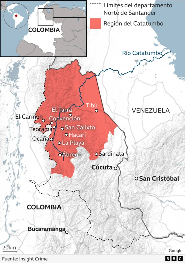 Mapa del Catatumbo