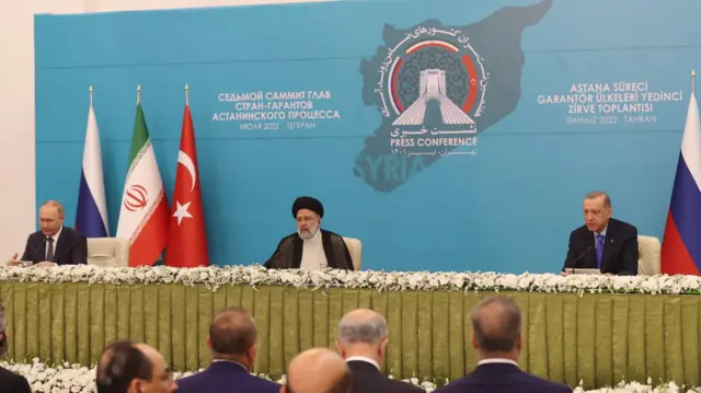 Vladimir Putin, İbrahim Reisi, Recep Tayyip Erdoğan