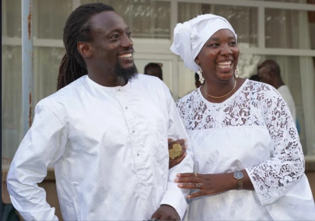 Aminata Faty na mumewe Cheikh Tidiane Diattara, siku ya harusi yao.