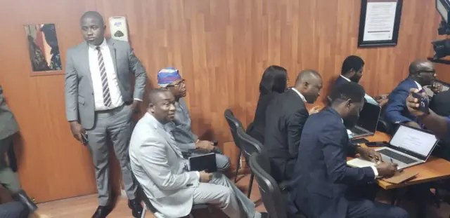 Deputy govnor of Lagos state, Femi Hamzat inside court