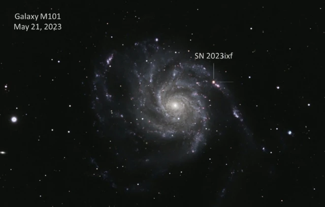 แสงสว่างจากซูเปอร์โนวา SN 2023 ixf ถูกตรวจจับได้เมื่อเดือนพ.ค. ที่ผ่านมา 