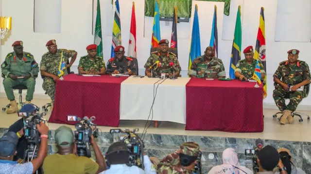 Abakuriye ingabo z'akarere mu kiganiro n'abanyamakuru kuwa mbere i Goma