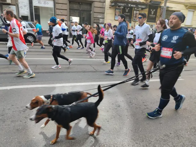 Trkač sa kučićima na ulici