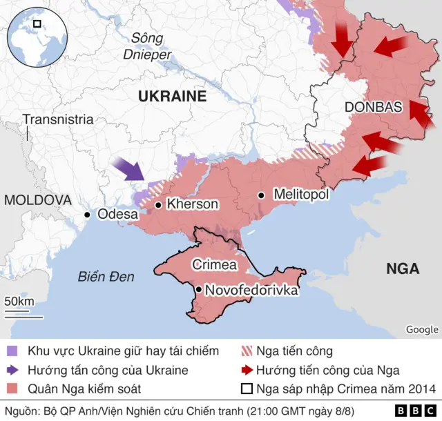 Bản đồ phía nam Ukraine