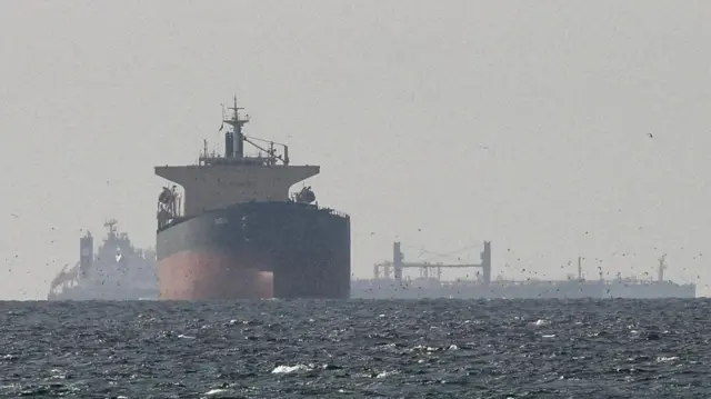 Грузовое судно идет по Персидскому заливу