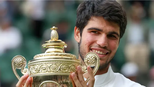 Carlos Alcaraz lift Wimbledon trophy