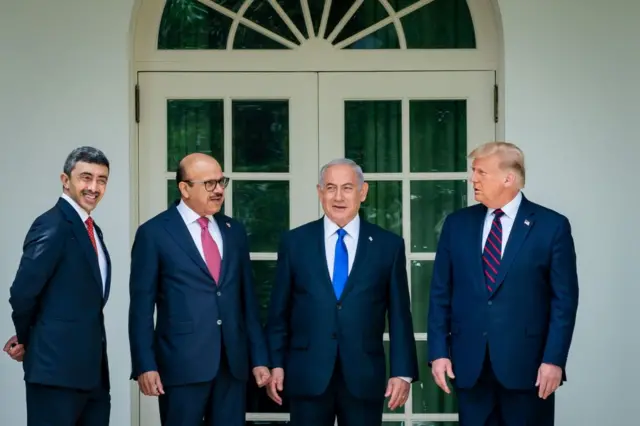 Bahreyn, BAE ve İsrail'den üst düzey yetkililer Beyaz Saray'da Trump'la
