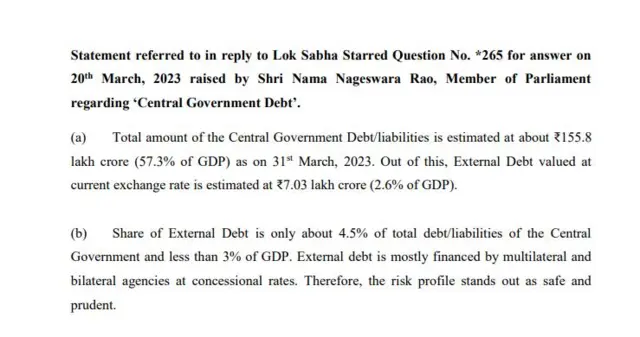 सरकारी कर्ज़ पर निर्मला सीतारमण का बयान