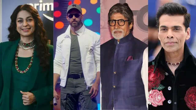 जुही चावला, अभिनेता हृतिक रोशन आणि अमिताभ बच्चन आणि करण जोहर 