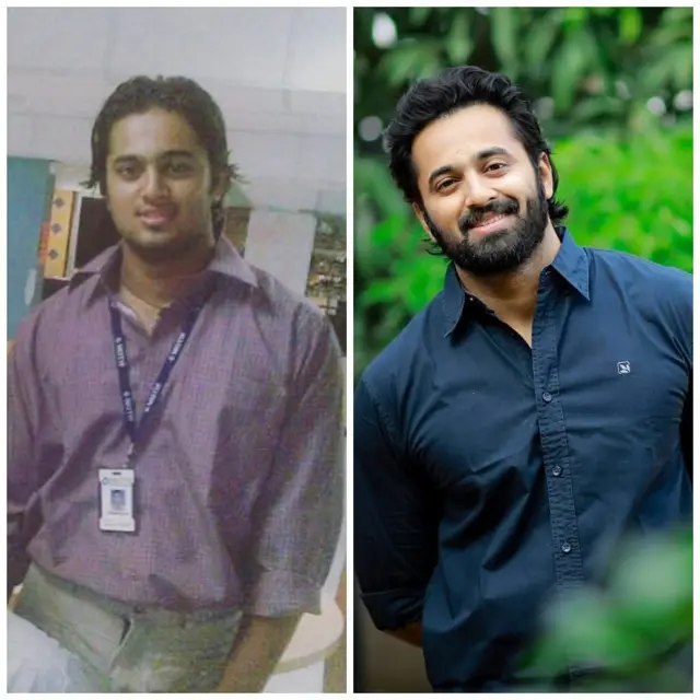 ઉન્ની મુકુંદનની કિશોઅવસ્થા દરમિયાનની તસવીર (ડાબે) અને હાલની તસવીર