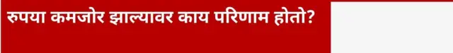 रुपया कमजोर झाल्यावर काय परिणाम होतो?