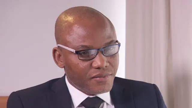 Foto mgbe BBC gbara Nnamdi Kanu ajụjụọnụ n'afọ 2018 na Lọndọn